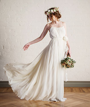 свадьба в стиле эко-шик, образ невесты