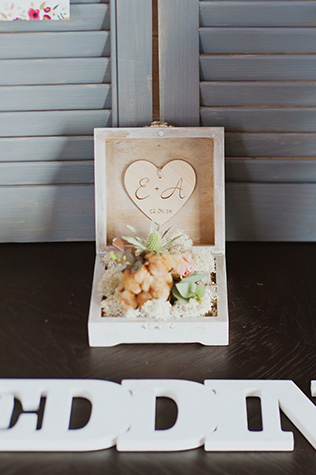 свадьба в стиле эко-шик, коробочка для колец