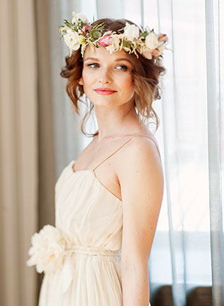 свадьба в стиле эко-шик, образ невесты