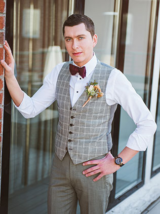 свадьба в стиле эко-шик, образ жениха