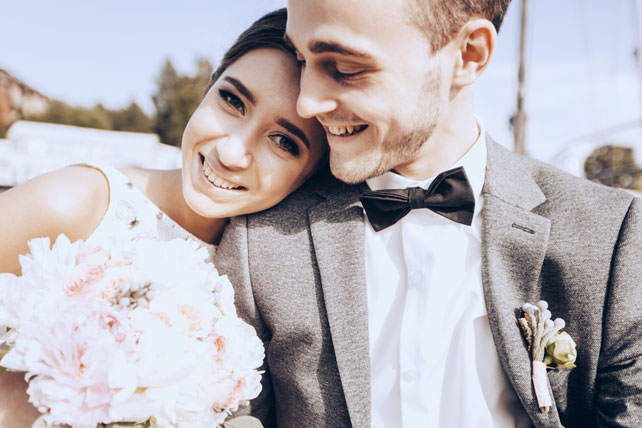 Элегантная свадьба, жених и невеста