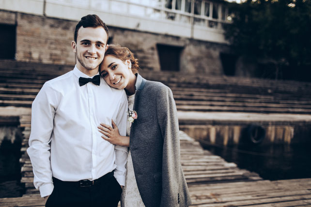 Элегантная свадьба, жених и невеста