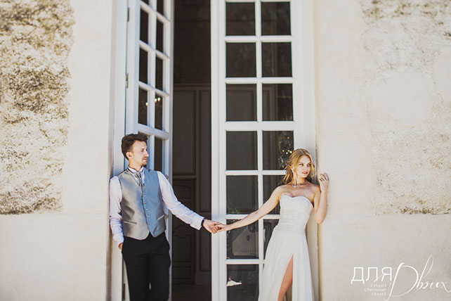 Романтика во Франции, свадьба Елены Кулецкой и Станислава Романовского, фотосессия жениха и невесты