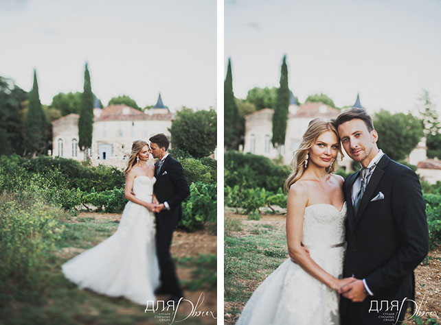 Романтика во Франции, свадьба Елены Кулецкой и Станислава Романовского, фотосессия молодожёнов