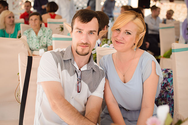 Эльфийская свадьба Екатерины и Ильи, церемония бракосочетания, гости с эльфийскими ушами