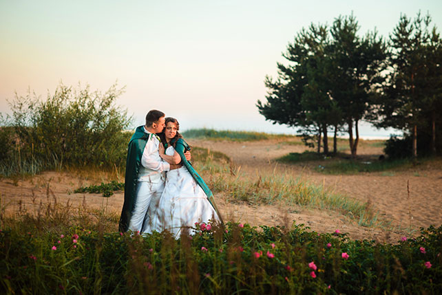 Эльфийская свадьба Екатерины и Ильи, фотосессия жениха и невесты