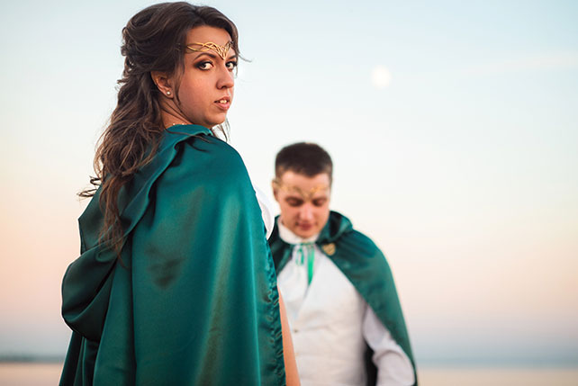 Эльфийская свадьба Екатерины и Ильи, фотосессия жениха и невесты