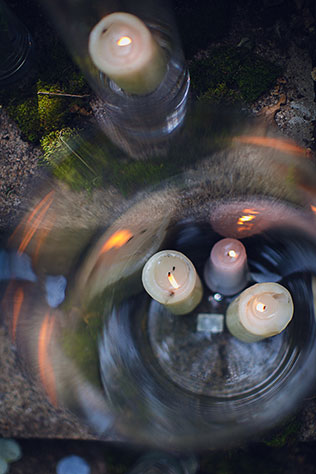 эльфийская свадьба, декор места церемонии, свечи