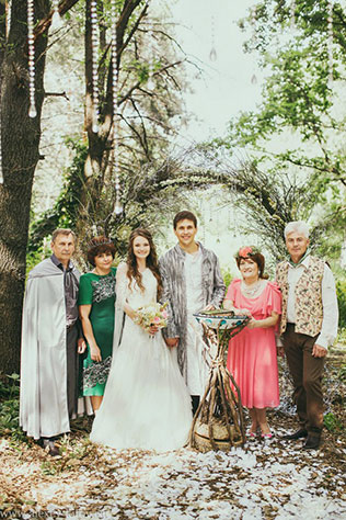эльфийская свадьба, жених, невеста и гости
