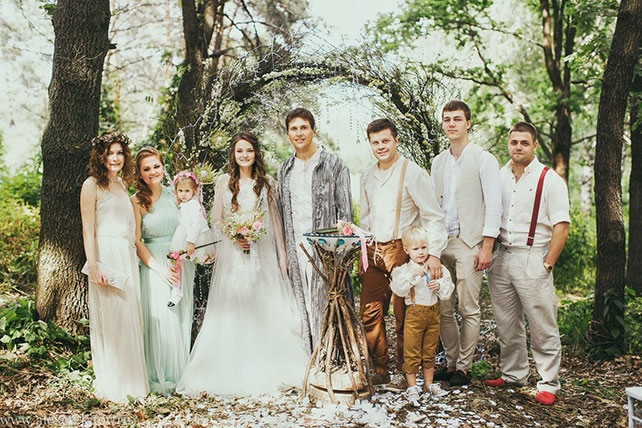 эльфийская свадьба, жених, невеста и гости