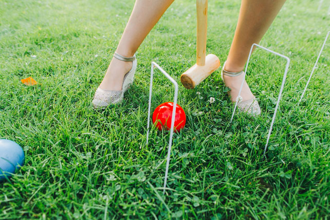 Фуршетная свадьба, игра в крикет