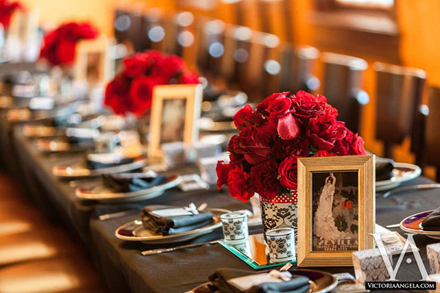 гламурная свадьба в Орландо, декор стола