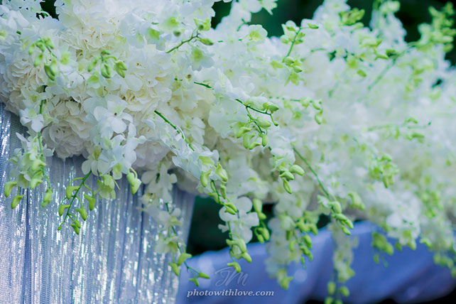 гламурная бирюзовая свадьба, декор церемонии