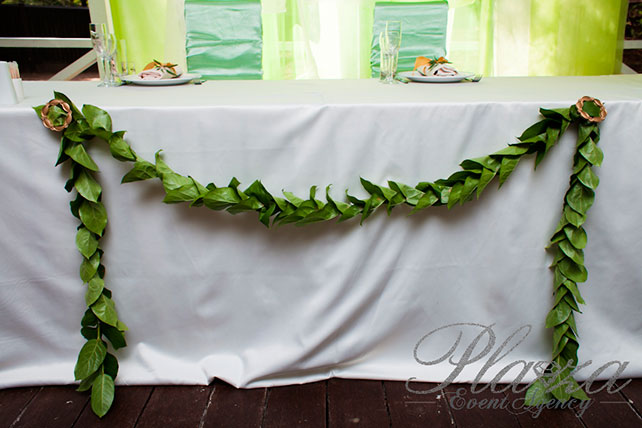 греческая свадьба, стол молодоженов