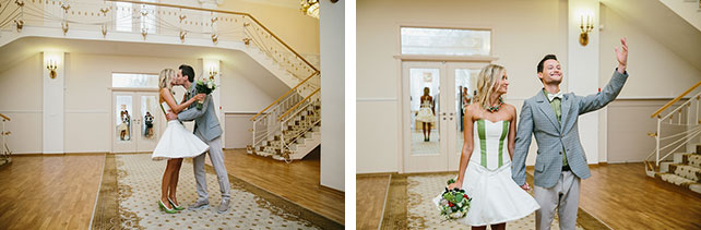 Веселая зеленая свадьба Вани и Жени, церемония бракосочетания в загсе