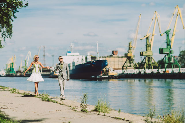 Веселая зеленая свадьба Вани и Жени, фотосессия молодоженов