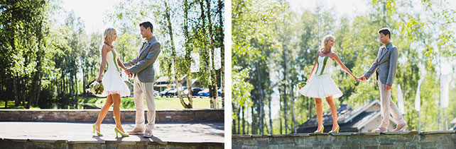 Веселая зеленая свадьба Вани и Жени, фотосессия молодоженов