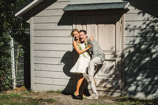 Веселая зеленая свадьба Вани и Жени, фотосессия молодоженов