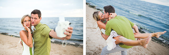 Веселая зеленая свадьба Вани и Жени, фотосессия молодоженов на пляже