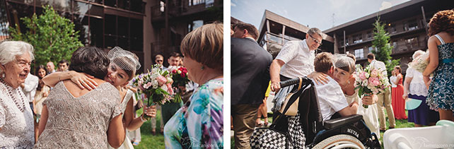 Дружеская и тёплая свадьба Ильи и Насти, гости поздравляют молодожёнов