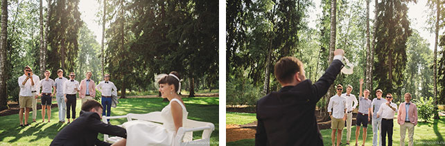 Дружеская и тёплая свадьба Ильи и Насти, жених бросает подвязку