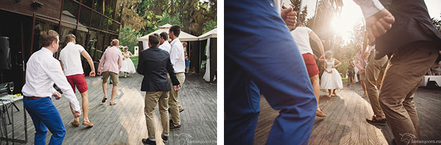 Дружеская и тёплая свадьба Ильи и Насти, гости танцуют на свадьбе