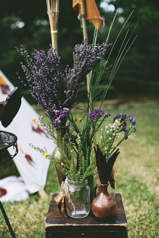 индейская свадьба, декор банкета