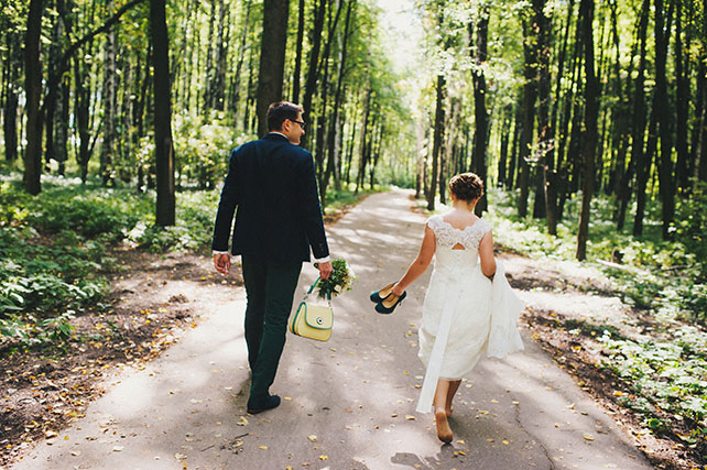 Ирландская свадьбы Инны и Анатолия, фотосессия жениха и невесты в лесу