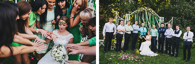 Ирландская свадьбы Инны и Анатолия, невеста с подружками, невеста с друзьями жениха