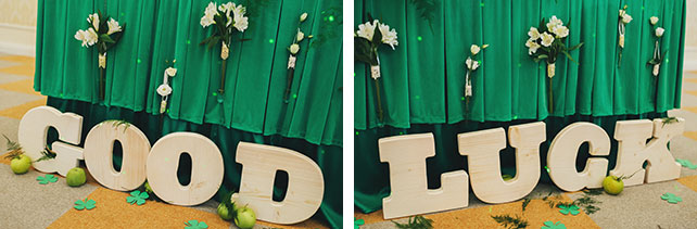 Ирландская свадьба Инны и Анатолия, декор стола молодожёнов