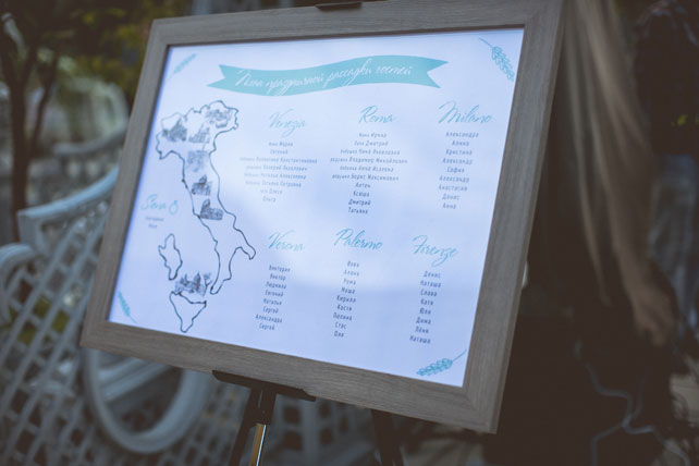 Италия в центре Москвы, план рассадки гостей