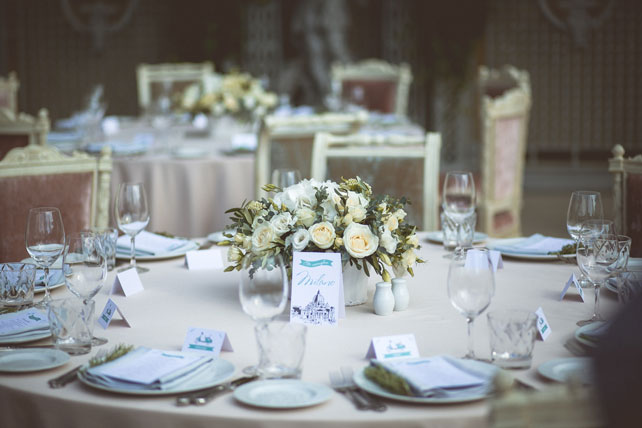 Италия в центре Москвы, оформление свадебного стола