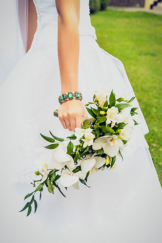 изумрудная свадьба, букет невесты