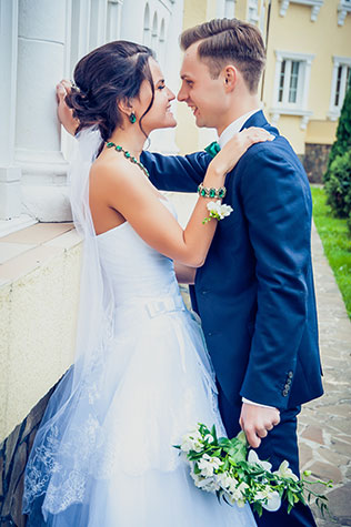 изумрудная свадьба, жених и невеста