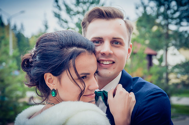 изумрудная свадьба, жених и невеста