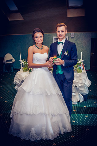 изумрудная свадьба, жених и невеста