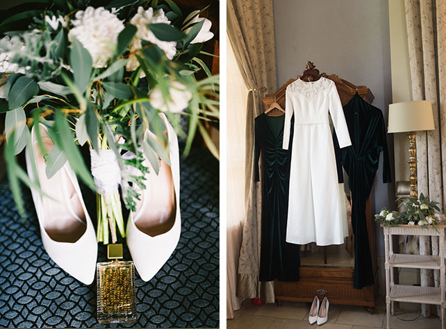 С любовью к семейным традициям, изумрудная свадьба Анны и Антона, туфли невесты, платье невесты, платья подружек