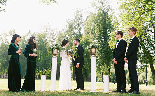 С любовью к семейным традициям, изумрудная свадьба Анны и Антона, церемония бракосочетания