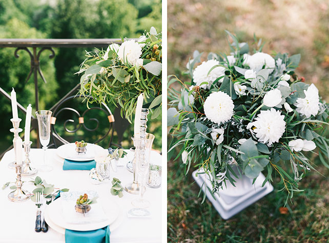 С любовью к семейным традициям, изумрудная свадьба Анны и Антона, декор банкетного зала