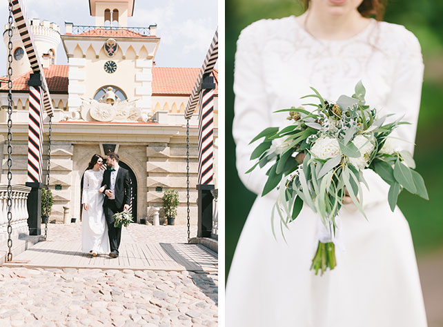 С любовью к семейным традициям, изумрудная свадьба Анны и Антона, жених с невестой, букет невесты