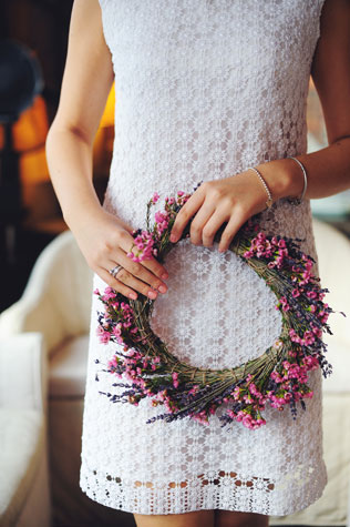 Изящная свадьба в стиле Прованс, венок