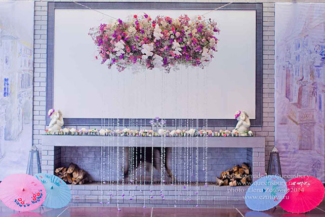 живые цветы в декоре свадьбы, Юлия и Дмитрий: шикарная классическая свадьба с венчанием