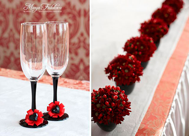 контрастная зимняя свадьба