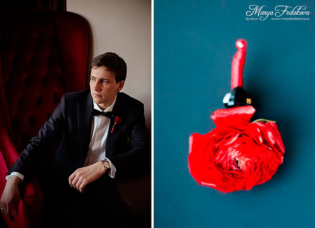 контрастная зимняя свадьба