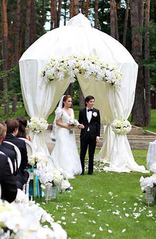 королевская нежность, роскошная свадьба, церемония