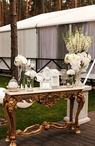 королевская нежность, роскошная свадьба, декор