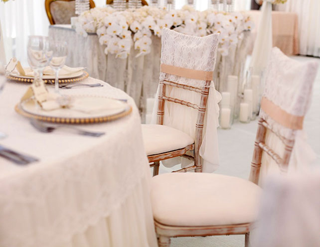 королевская нежность, роскошная свадьба, стол молодоженов