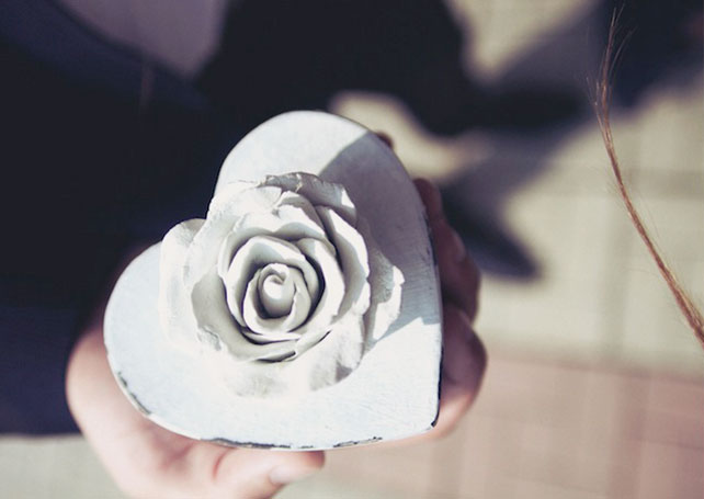 Кружевная свадьба Лели и Димы, коробочка для колец с цветком