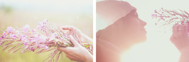 Кружевная свадьба Лели и Димы, фото невесты с букетом полевых цветов