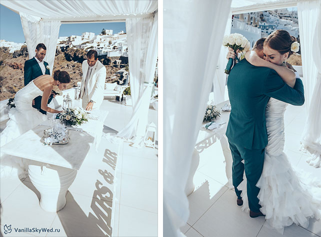 церемония бракосочетания на Санторини